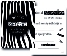 Kaarten- Bedankt Meester