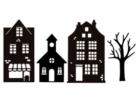 Raamstickers | Huisjes 1