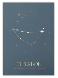 Sterrenbeeld poster - Steenbok - Warm blauw