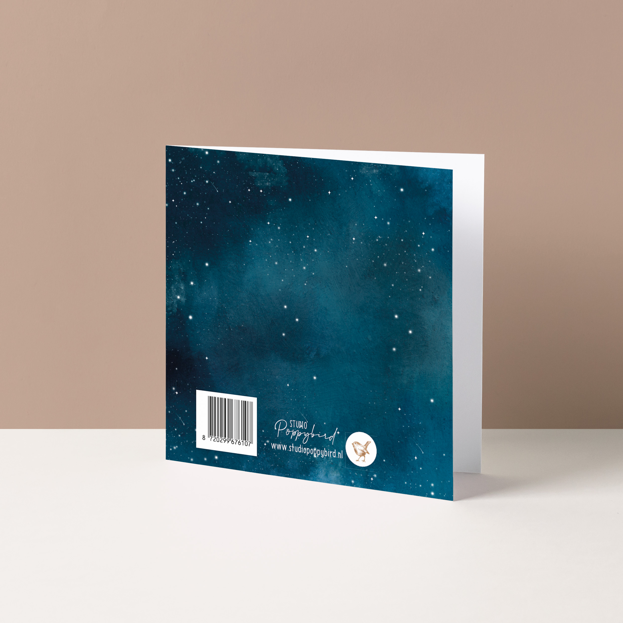 Kerstkaart "Tussen de sterren"