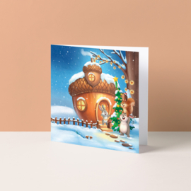 Kerstkaart "Kerst huisje"