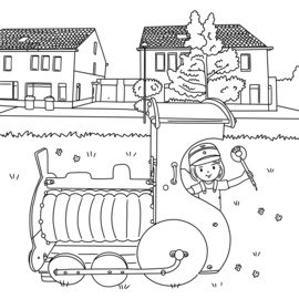 Kleurboek "Floortje gaat met de trein"