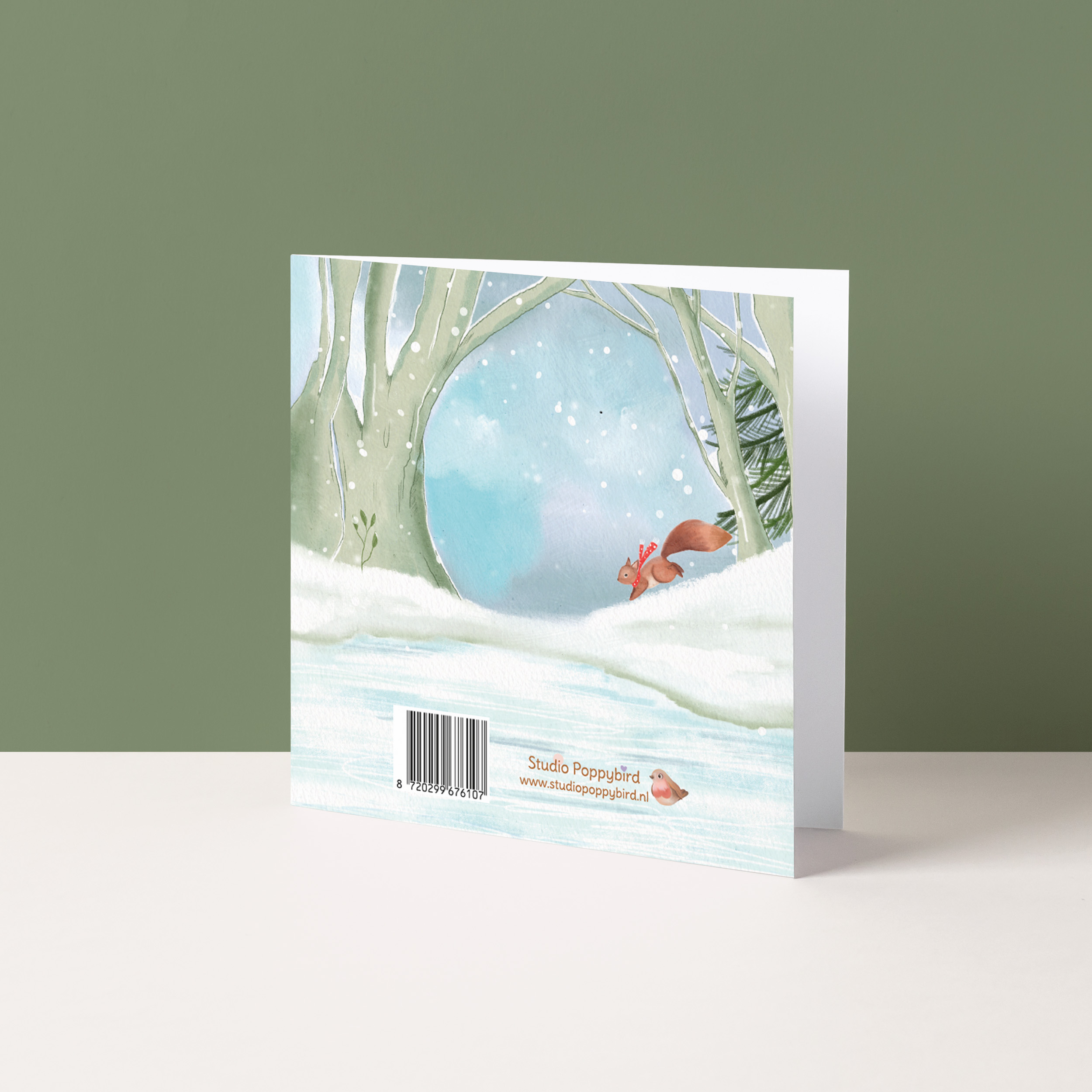 Kerstkaart "Schaatsen"
