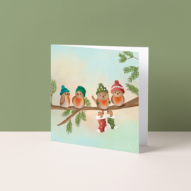 Vernieuwde Kerstkaart "Vogeltjes"