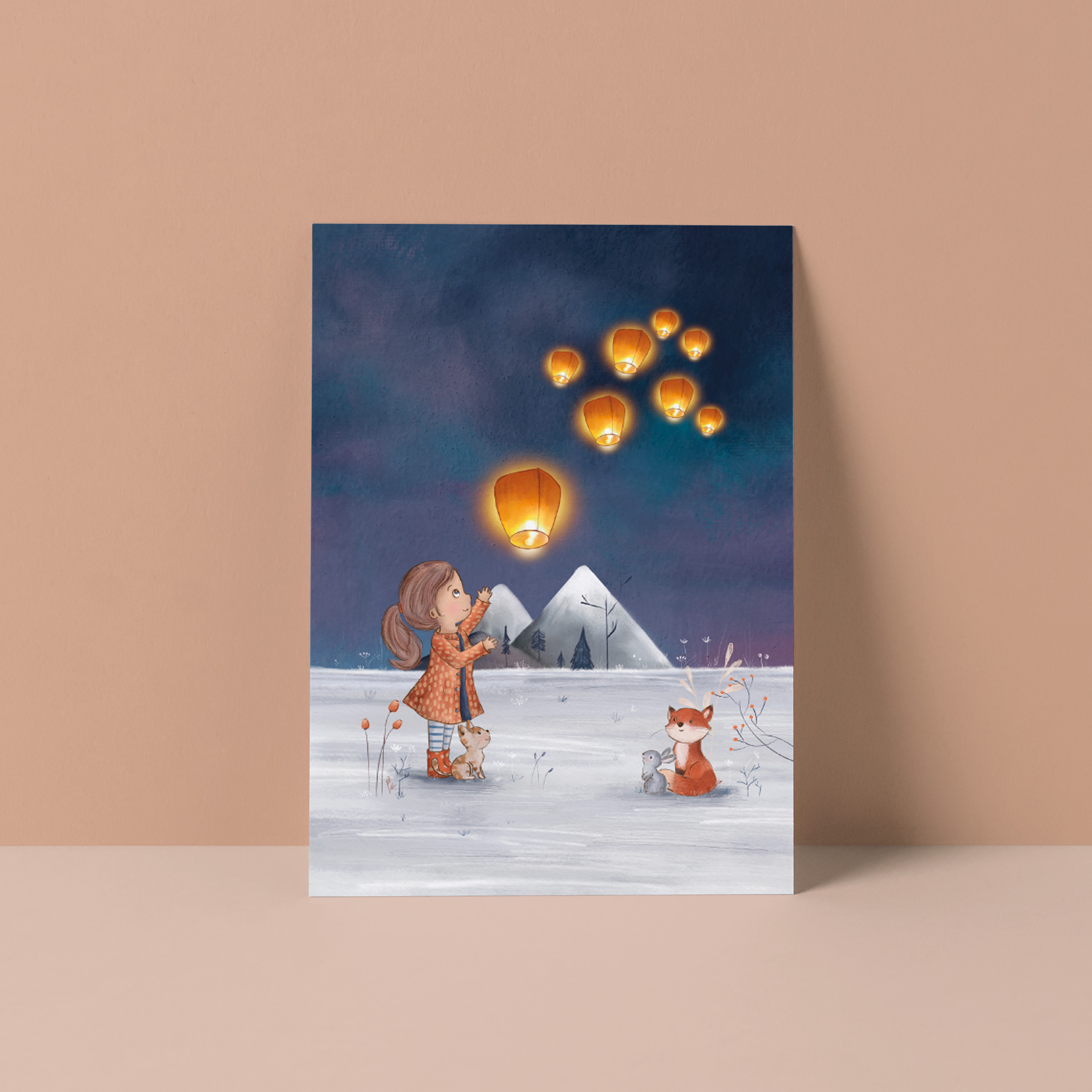 Ansichtkaart "Stralende lichtjes"