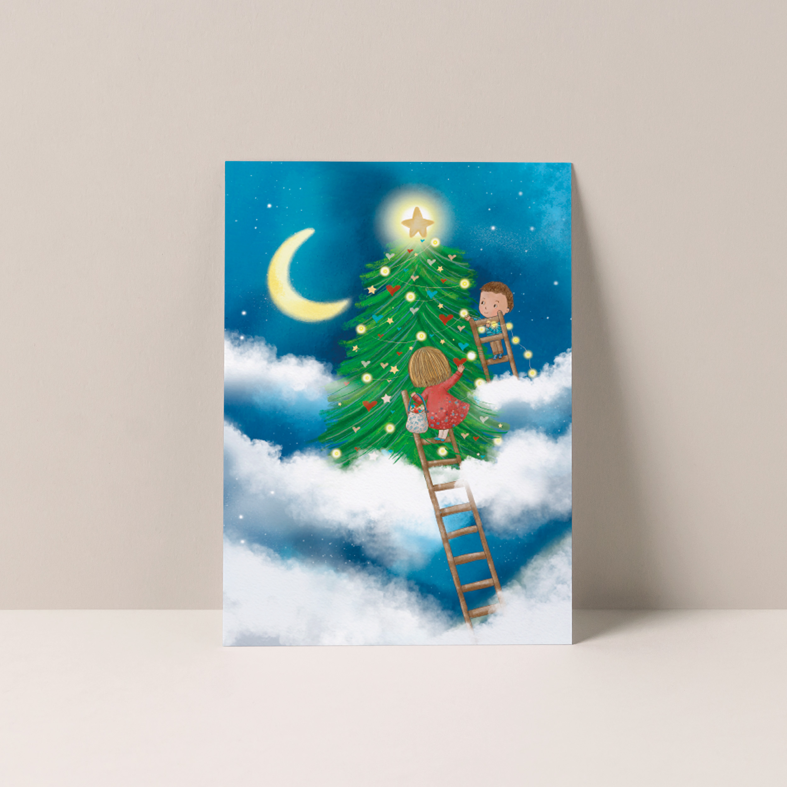 Ansichtkaart "Wolken kerstboom"