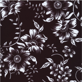 Mona-L WR print, black & white flowers