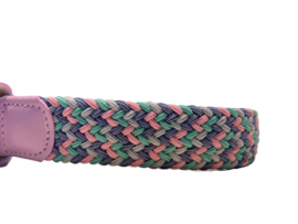 Riem, multicolor gevlochten roze/paars/lila/groen