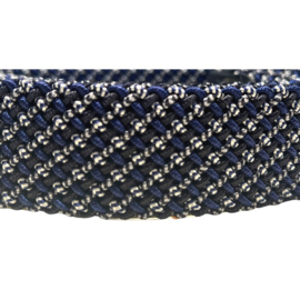 Riem, multicolor gevlochten navy/blauw/grijs