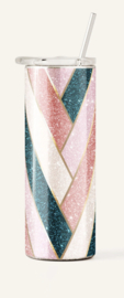 V split visgraat 2 kleuren glitter