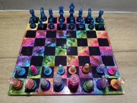 Regenboog Schaakbord + schaakstukken
