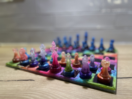 Regenboog Schaakbord + schaakstukken