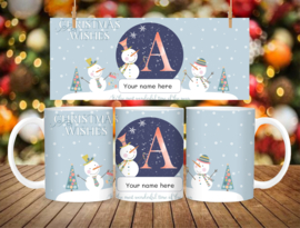 Kerst beker met letter & naam