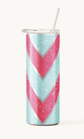 V split 2 kleuren glitter
