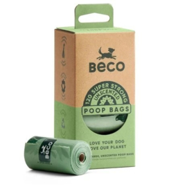 Beco poepzakjes - Poop Bags Recycled - Unscented - 8 rolletjes/120 stuks
