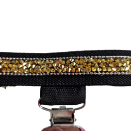 Ringnummer armband zwart - goud