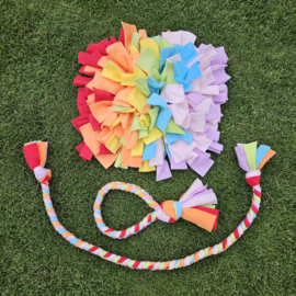 Set snuffelmat + trektouw en ring - regenboog