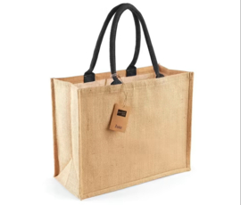 Klassieke jute shopper - Natuurlijk / Zwart