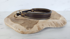 De Rolleman leren halfcheck halsband bruin