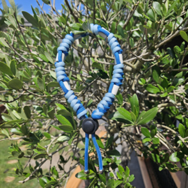 ANTI-TEKENBAND baby blauw-helder blauw 30 cm