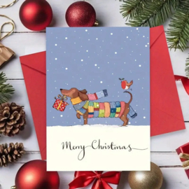 Kerstkaart Teckel