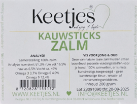 Keetjes zalmhuid kauwsticks