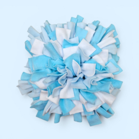 Snuffelmat baby blauw/aqua/wit 40 x 40 cm