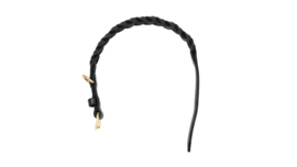 Leren gevlochten halsband zwart