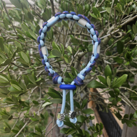 ANTI-TEKENBAND baby blauw-marine 26 cm