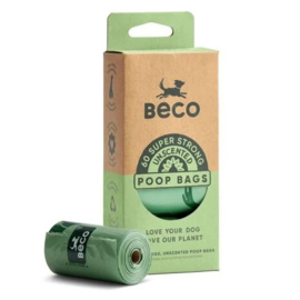 Beco poepzakjes - Poop Bags Recycled - Unscented - 4 rolletjes/60 stuks