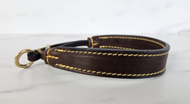 De Rolleman leren halfcheck halsband bruin