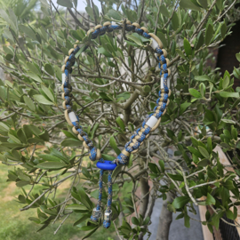 ANTI-TEKENBAND multi blauw-goud 38 cm