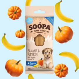 Soopa dental sticks PUPPY met banaan en pompoen