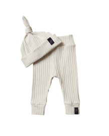 Newbornset - Brede rib naturel beige