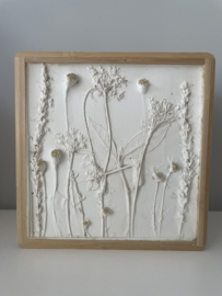 Botanical plaster art flowers 3D one of a kind