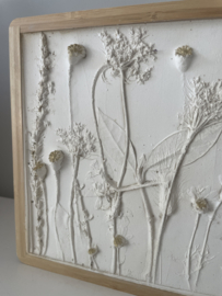 Botanical plaster art flowers 3D one of a kind