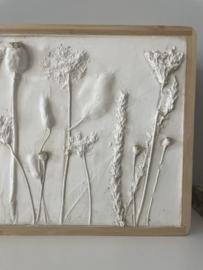 Botanical plaster art one of a kind