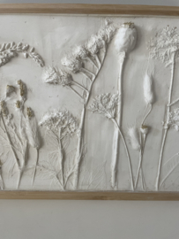 Botanical plaster art one of a kind