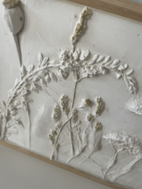 Botanical plaster art one of a kind