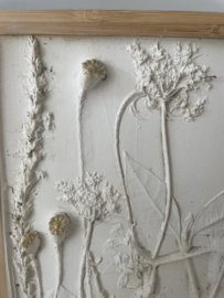 Botanical plaster art flowers 3D one of a kind