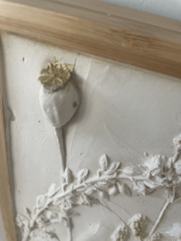 Botanical plaster art one of a kind