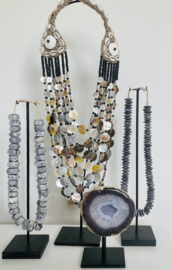 Grey bone beads necklace in Africa