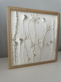 Botanical plaster art flowers 3D one of a kind