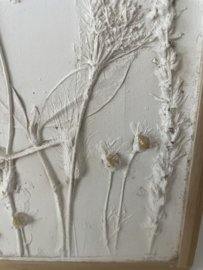 Botanical plaster art flowers 3D one of a kind