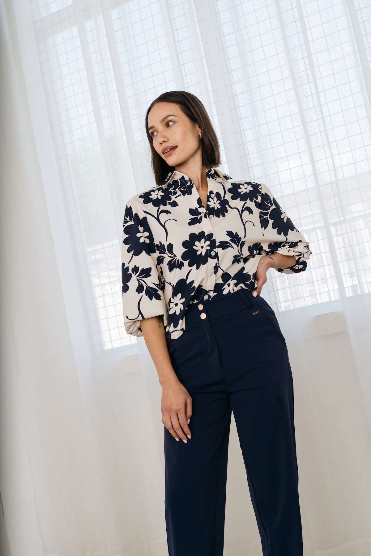 MAICAZZ LARIX - BLOUSE BLUE FLOWER TRV