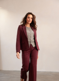 YEST NAYLA BROEK L/32 WINE RED/GREY MELANG