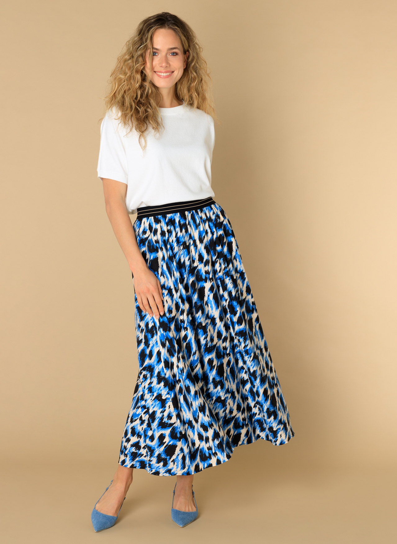 IVY BEAU PRE HERFST ELINOR ROK BRILLIANT BLUE/MULTI