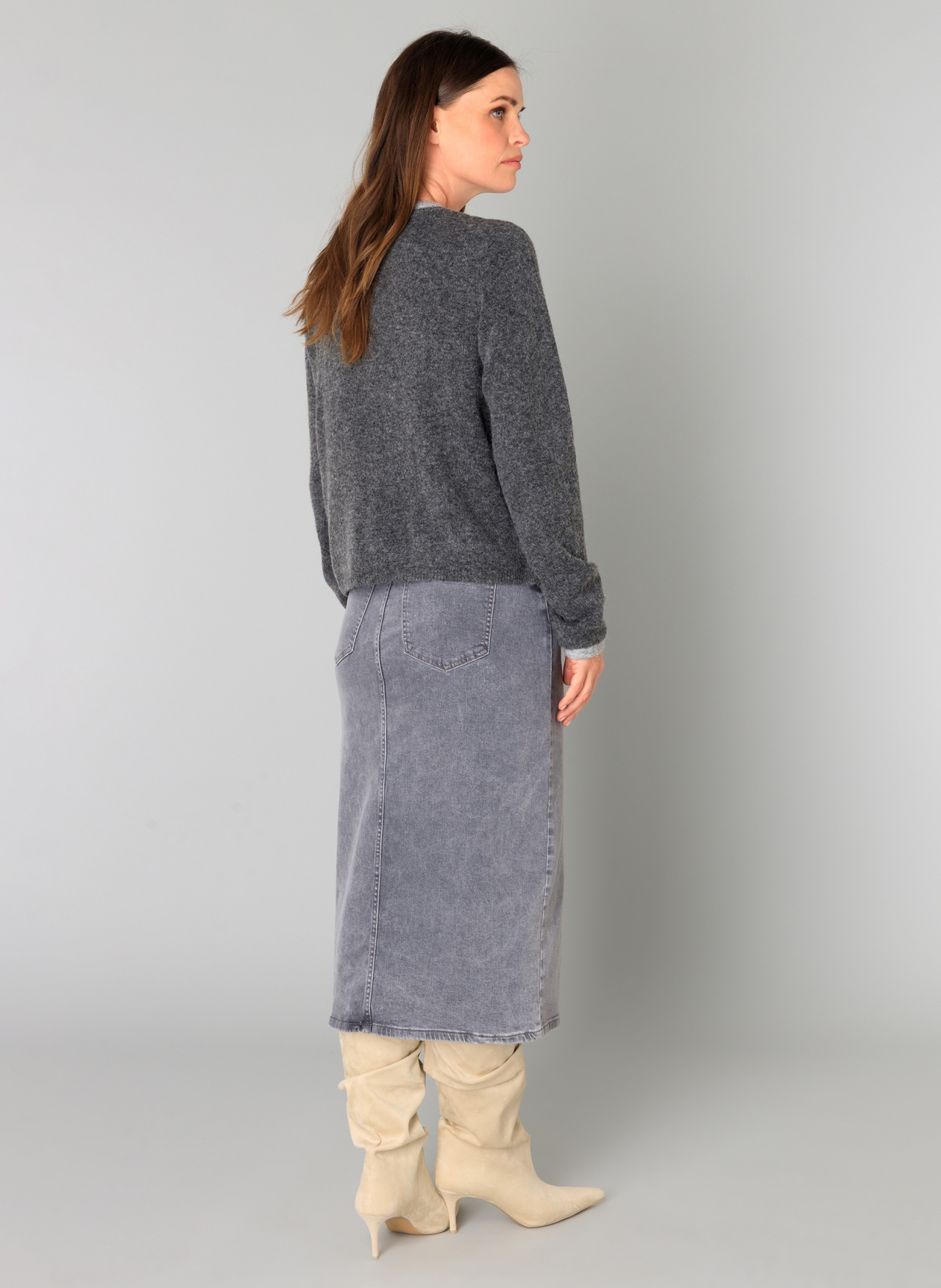 YEST BRANDI VEST DARK GREY/MELANGE