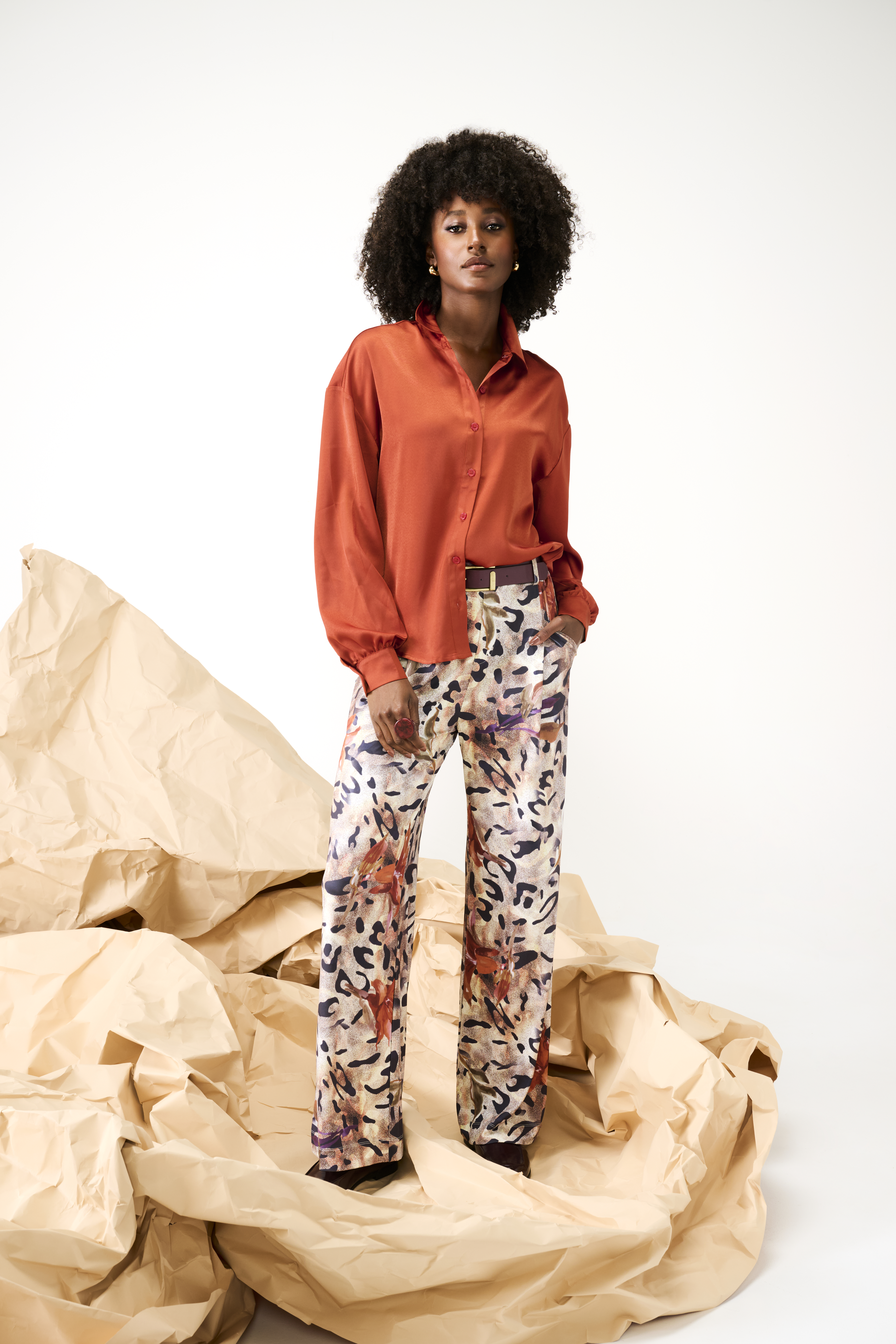 K-DESIGN B777 OVERSIZED BLOUSE CINNABAR