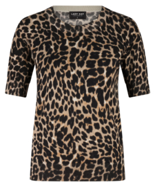 LADY DAY SAGE TOP LEOPARD PRINT
